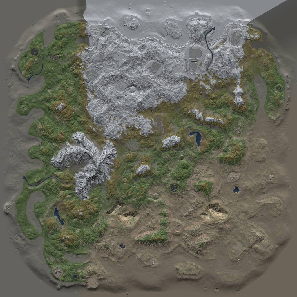 Rust Map: Procedural Map, Size: 6000, Seed: 660055899, 17 Monuments