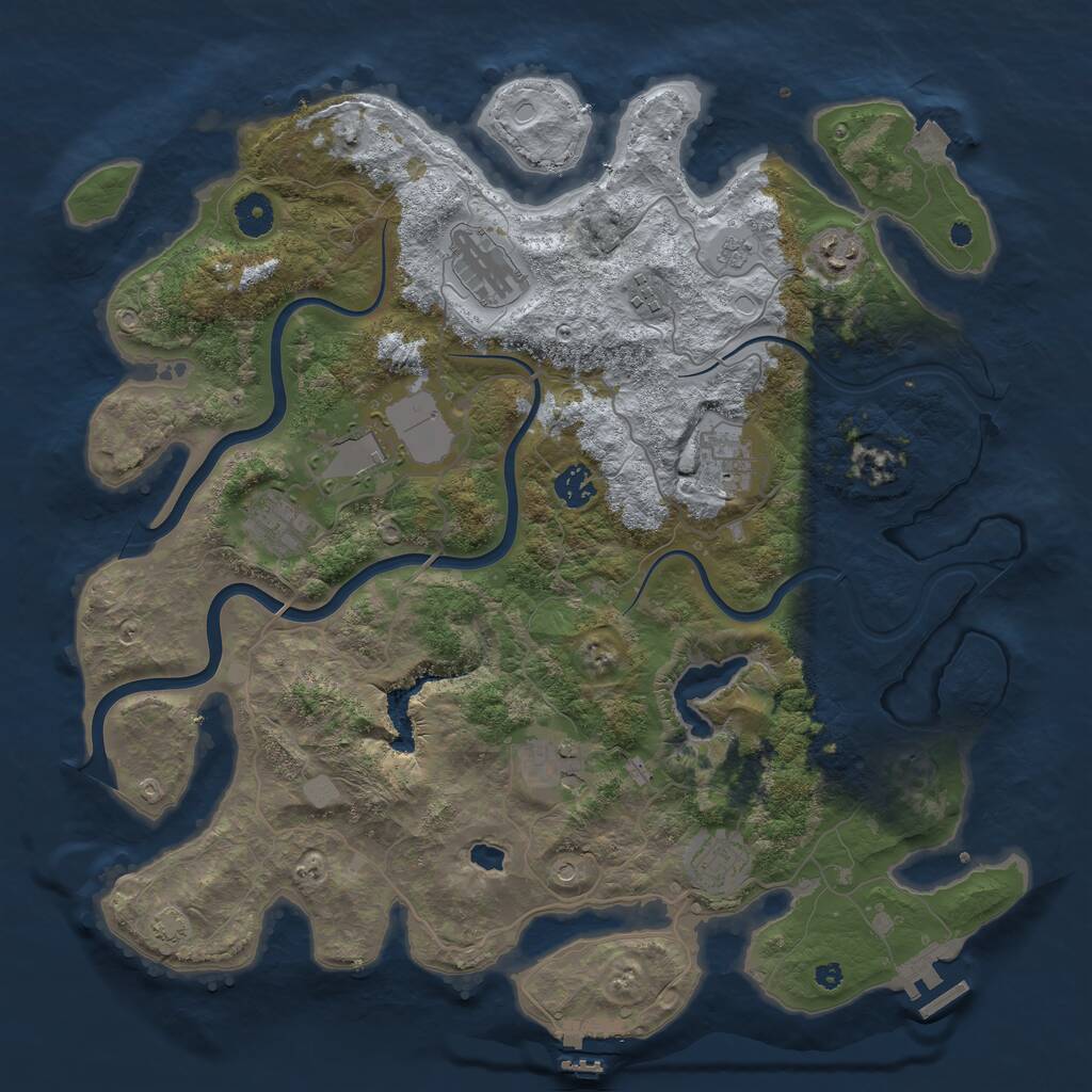Rust Map: Procedural Map, Size: 4000, Seed: 1568755, 15 Monuments