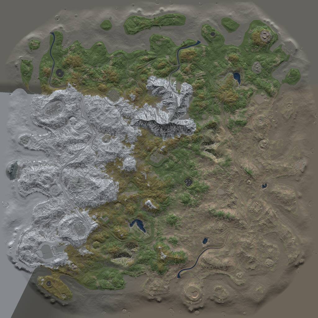 Rust Map: Procedural Map, Size: 6000, Seed: 137449363, 17 Monuments