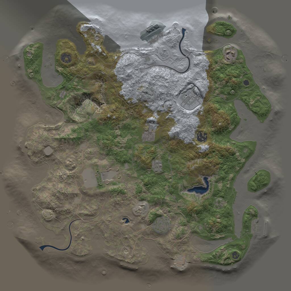 Rust Map: Procedural Map, Size: 4000, Seed: 1957, 13 Monuments