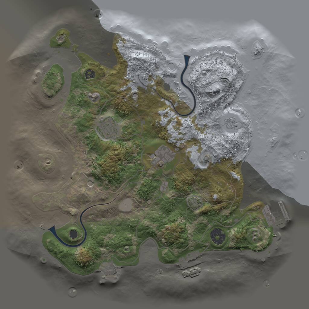 Rust Map: Procedural Map, Size: 3000, Seed: 8962103, 8 Monuments