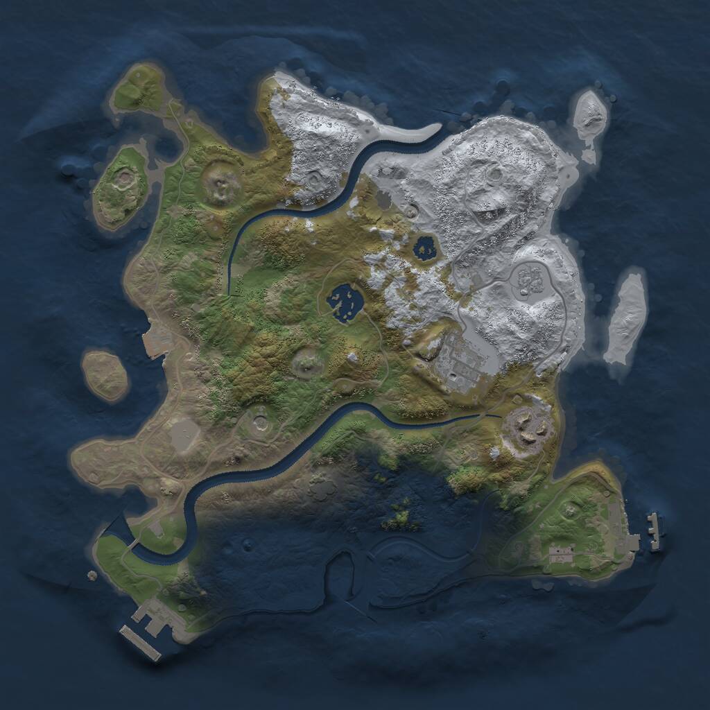 Rust Map: Procedural Map, Size: 3000, Seed: 8962103, 9 Monuments