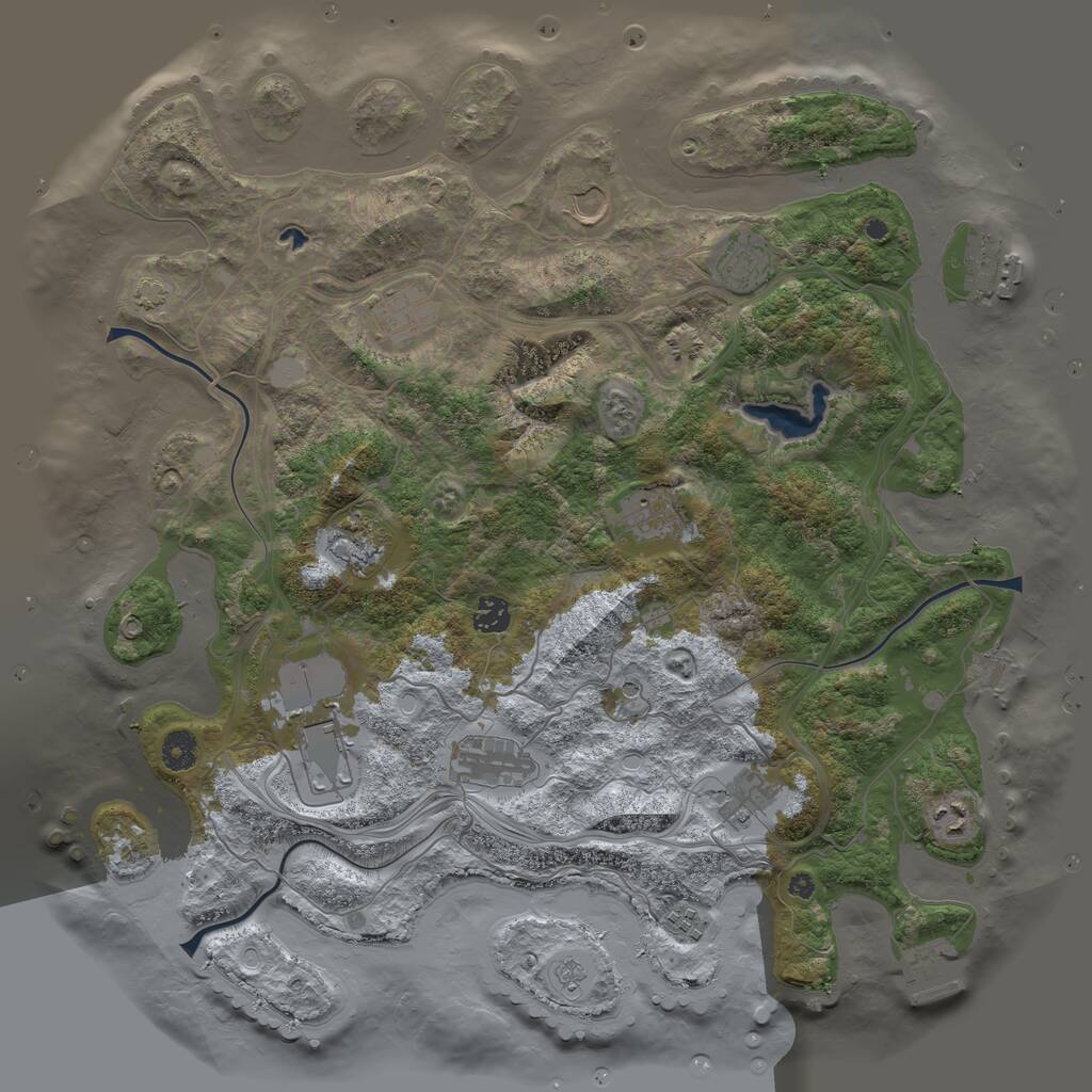 Rust Map: Procedural Map, Size: 4250, Seed: 1901139885, 17 Monuments