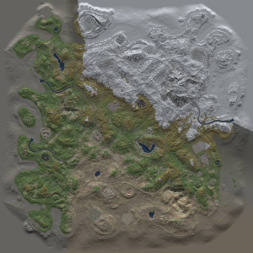 Rust Map: Procedural Map, Size: 5000, Seed: 1745499750, 17 Monuments
