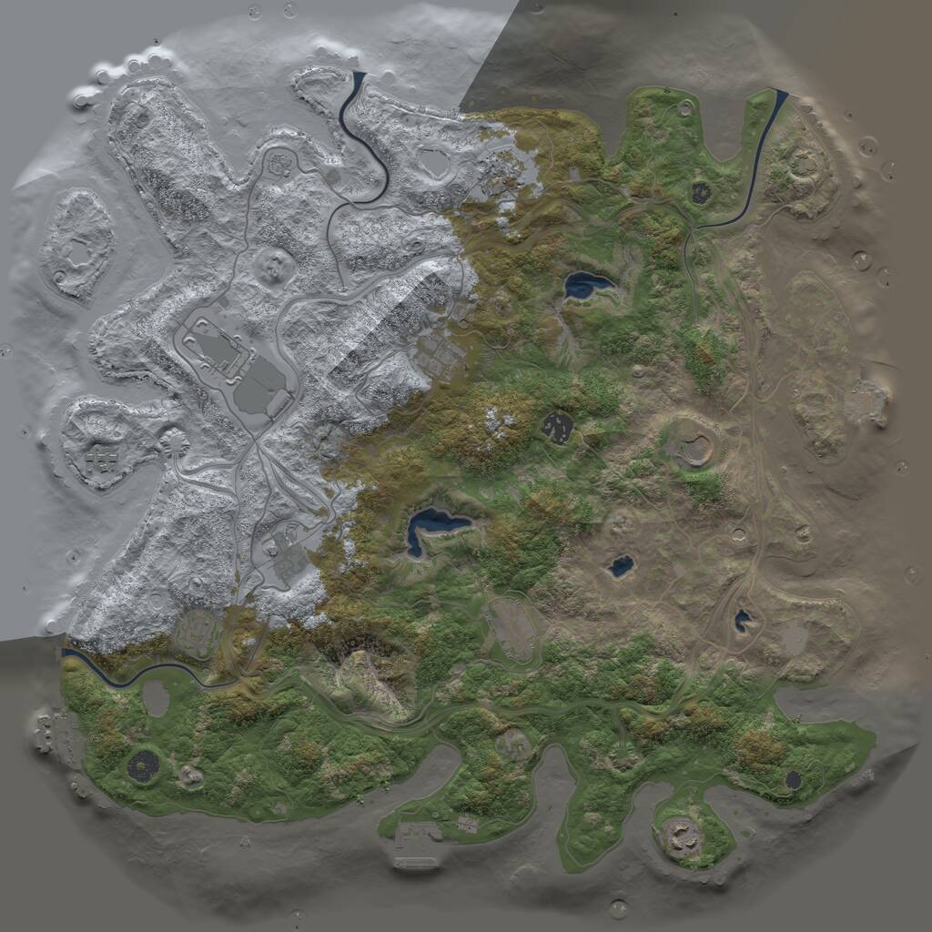 Rust Map: Procedural Map, Size: 4500, Seed: 458360359, 16 Monuments