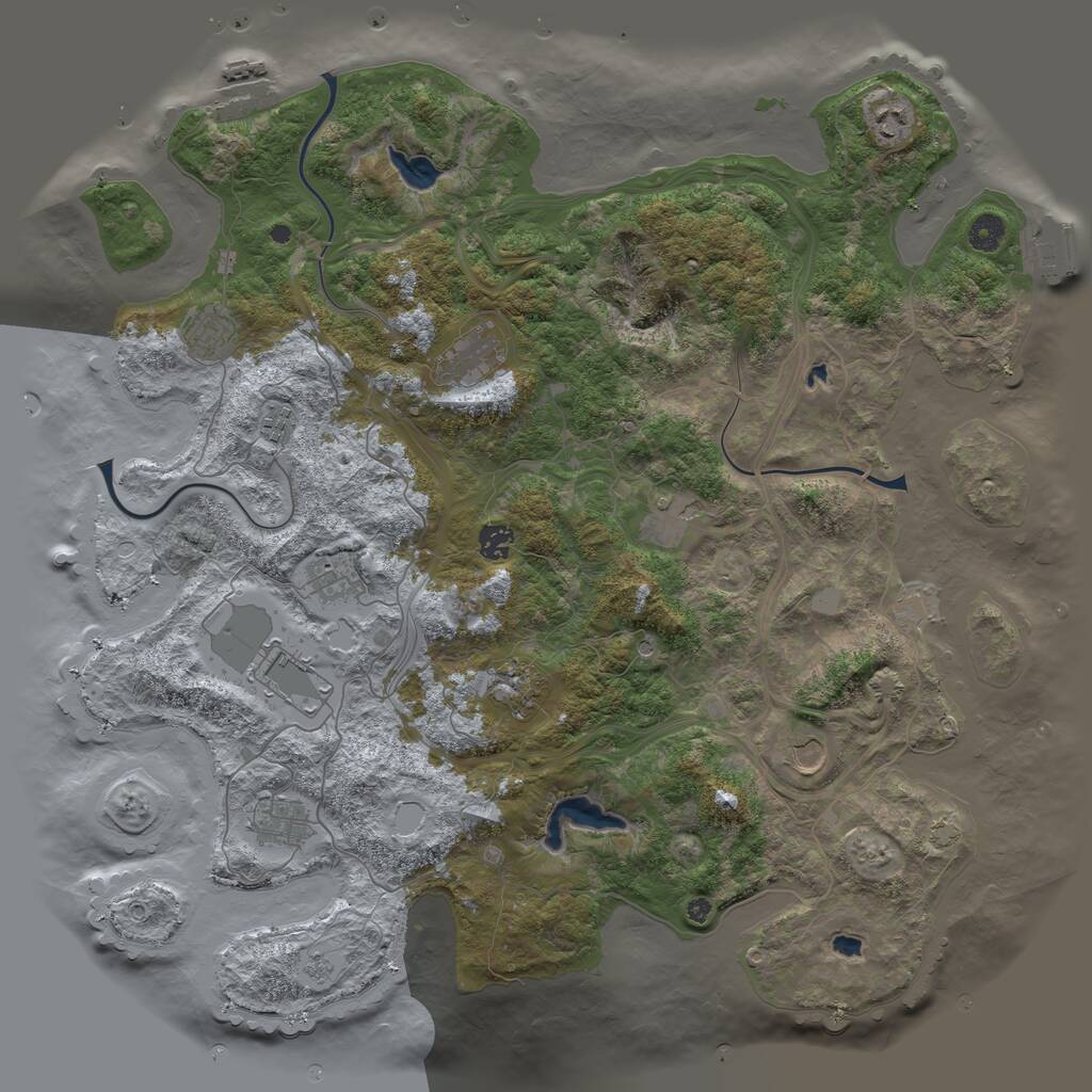 Rust Map: Procedural Map, Size: 4500, Seed: 2128283527, 17 Monuments