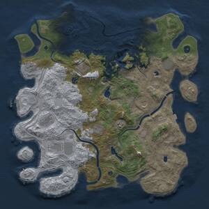Thumbnail Rust Map: Procedural Map, Size: 4500, Seed: 2128283527, 15 Monuments