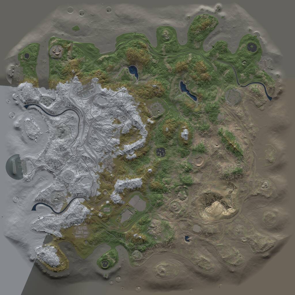 Rust Map: Procedural Map, Size: 4600, Seed: 116605477, 17 Monuments