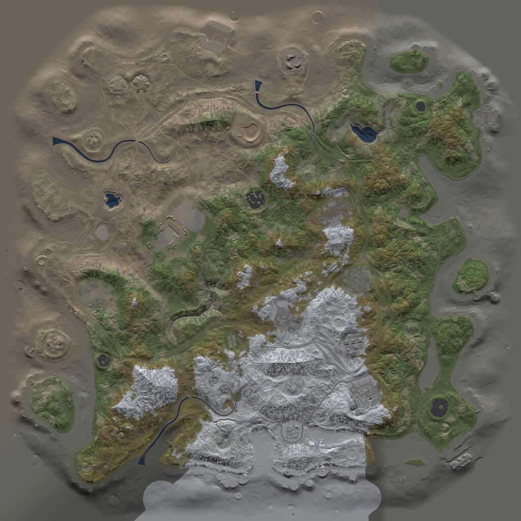 Rust Map: Procedural Map, Size: 4250, Seed: 1258484115, 16 Monuments