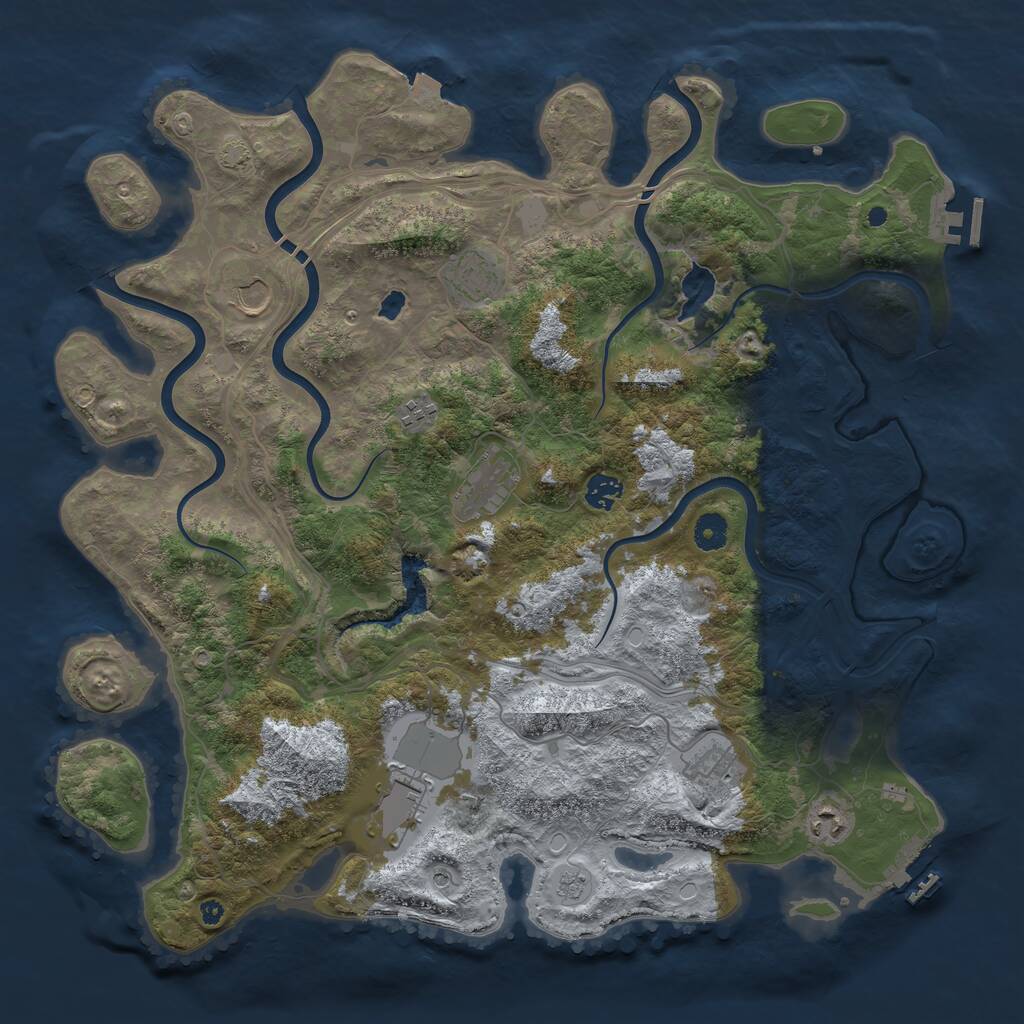 Rust Map: Procedural Map, Size: 4250, Seed: 1258484115, 14 Monuments