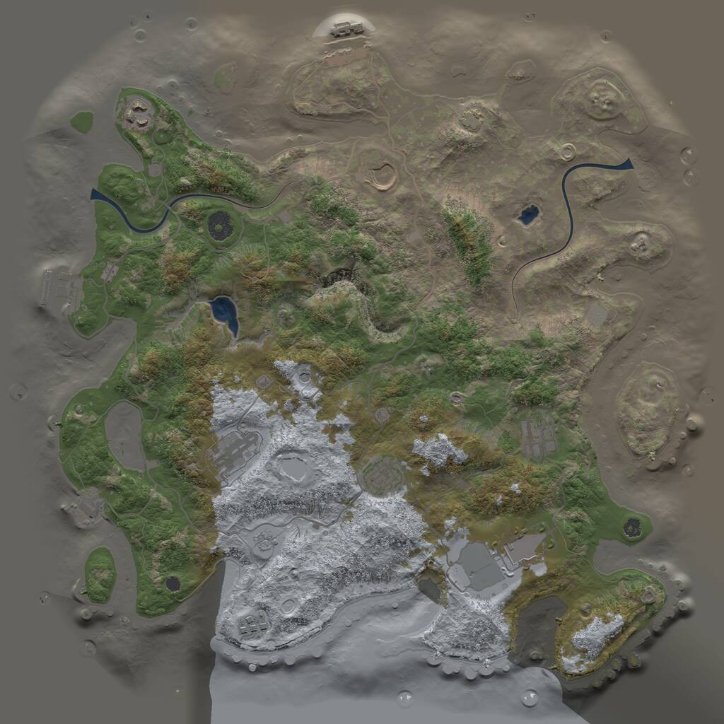 Rust Map: Procedural Map, Size: 4000, Seed: 2020338154, 13 Monuments