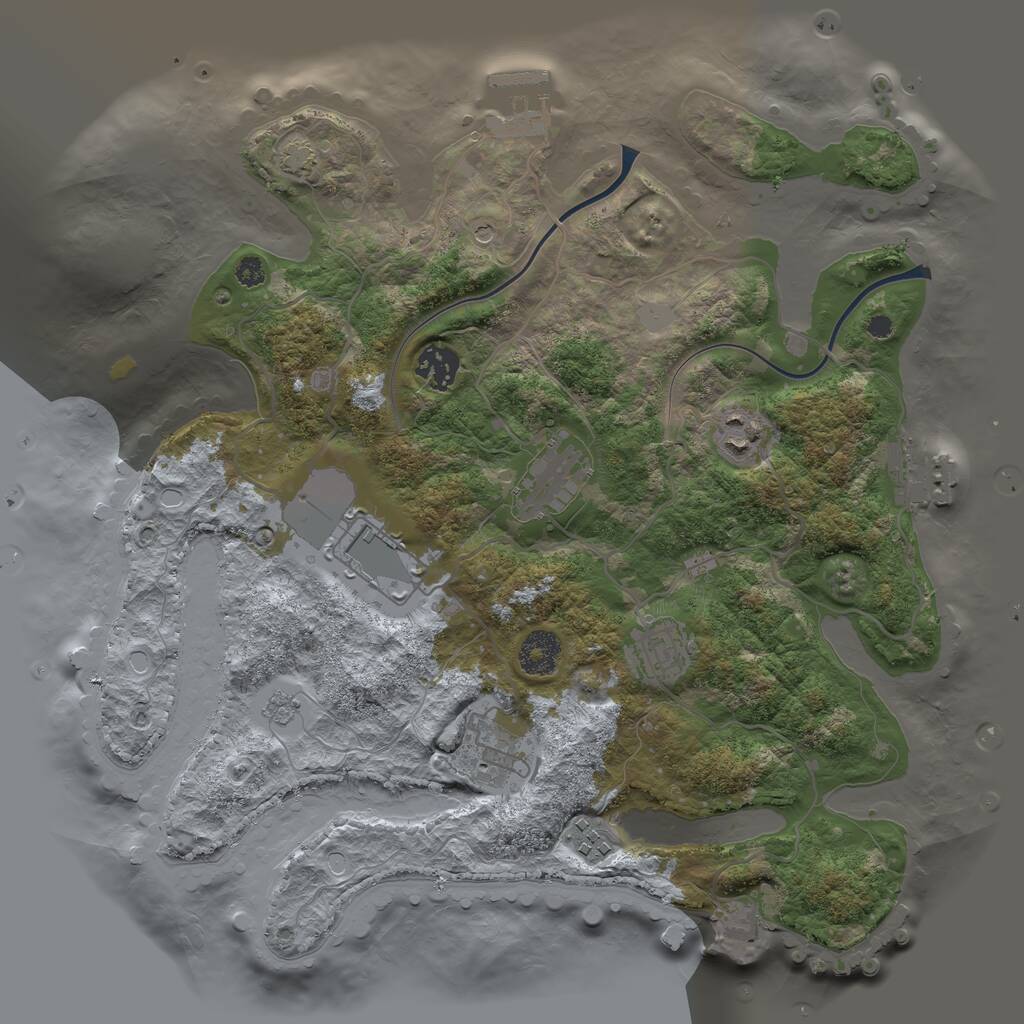 Rust Map: Procedural Map, Size: 3500, Seed: 864532706, 13 Monuments