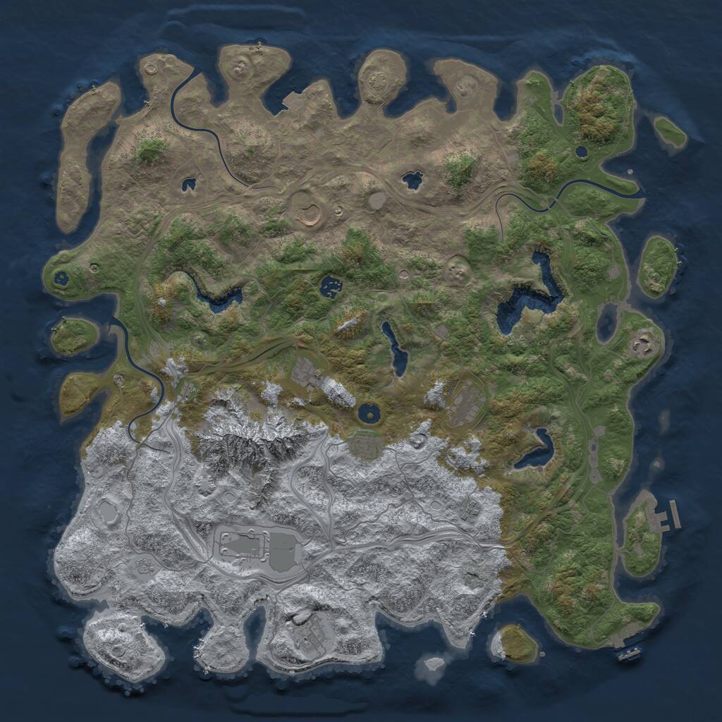 Rust Map: Procedural Map, Size: 5000, Seed: 1272, 15 Monuments