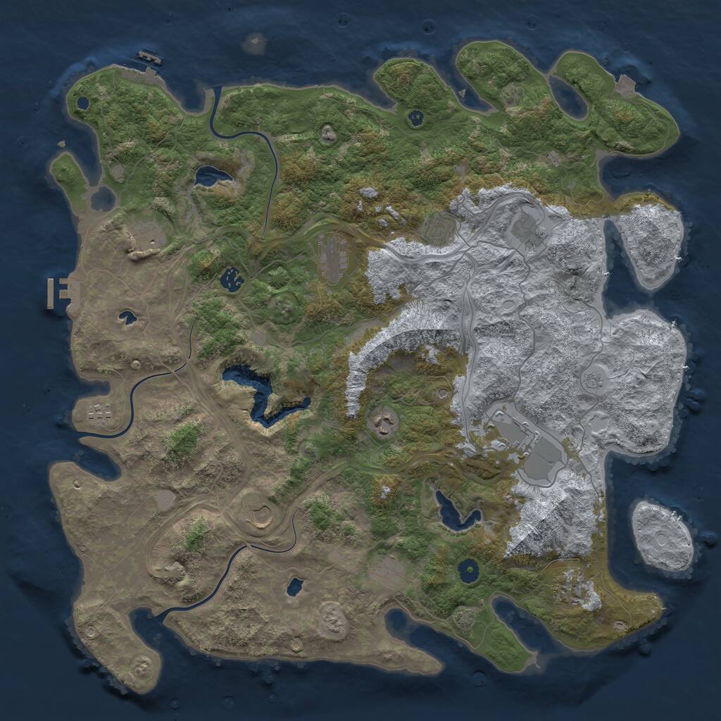 Rust Map: Procedural Map, Size: 4750, Seed: 3563457, 17 Monuments
