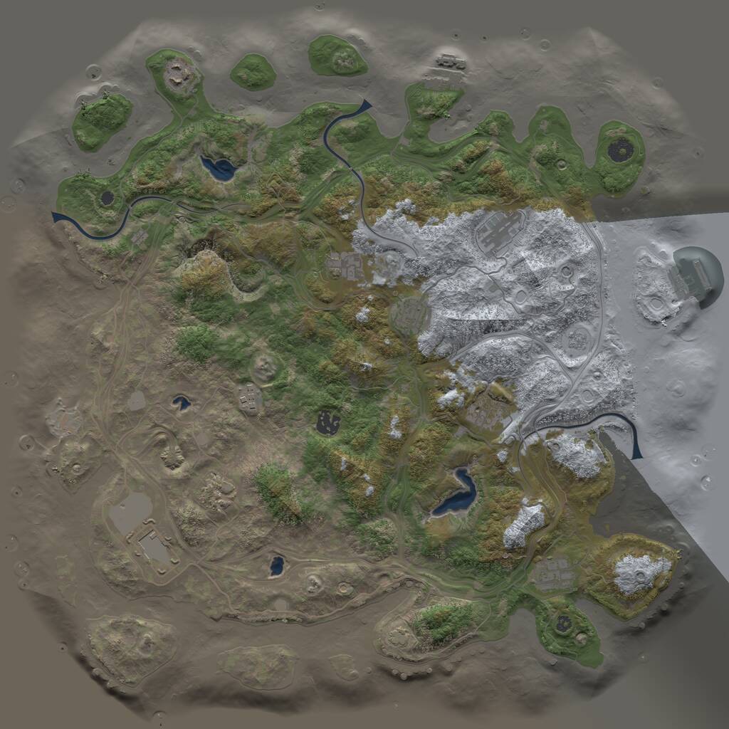 Rust Map: Procedural Map, Size: 4500, Seed: 179213701, 16 Monuments