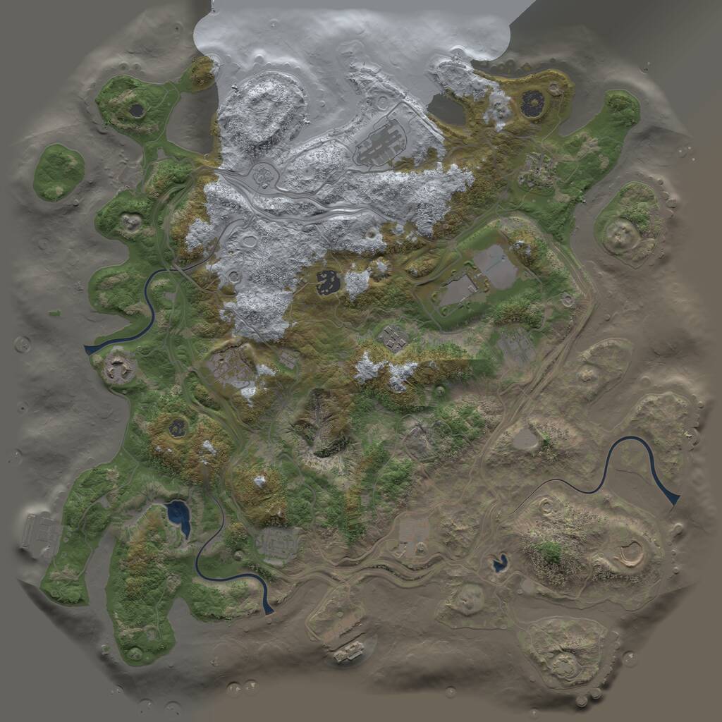 Rust Map: Procedural Map, Size: 4250, Seed: 156002187, 17 Monuments