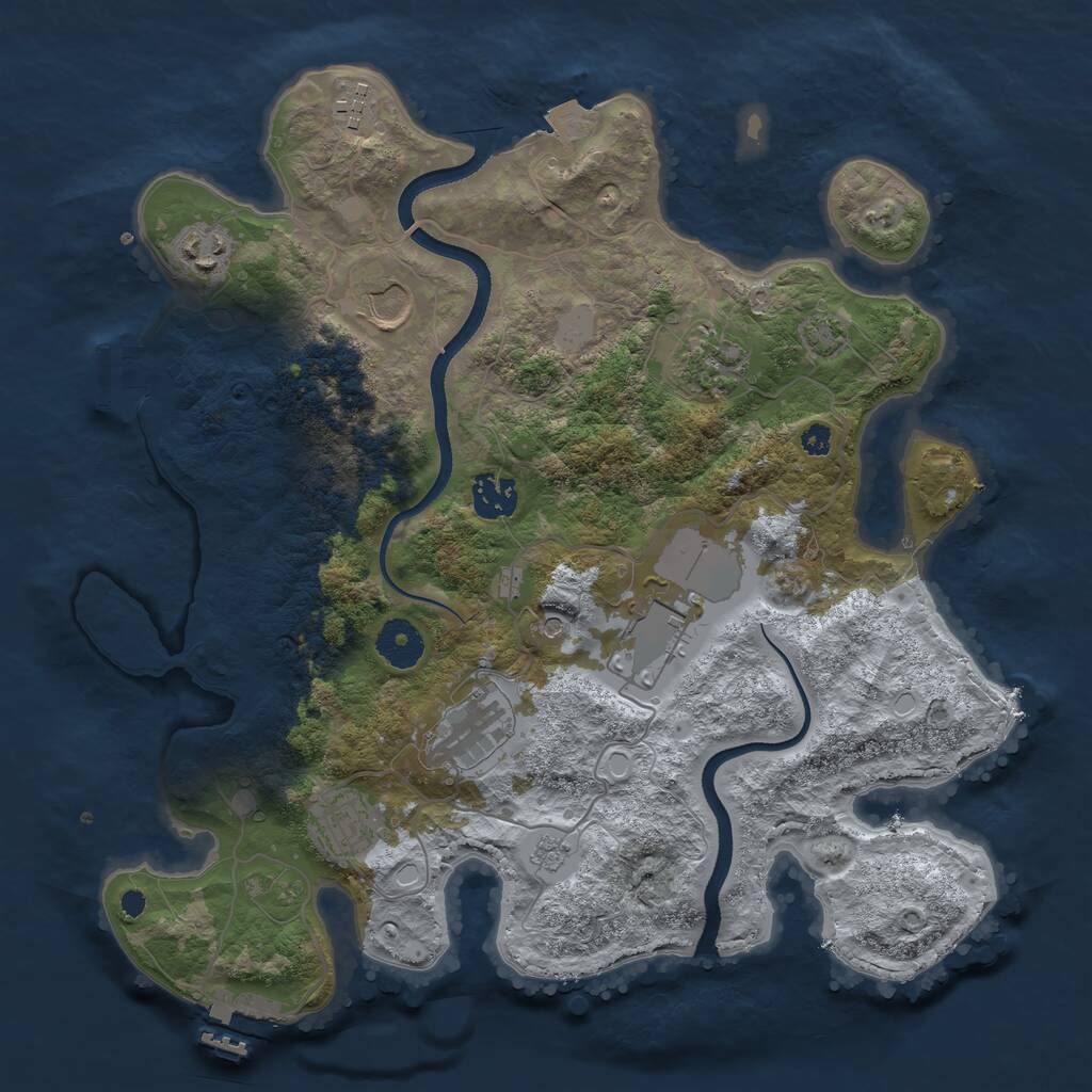 Rust Map: Procedural Map, Size: 3500, Seed: 7354, 14 Monuments