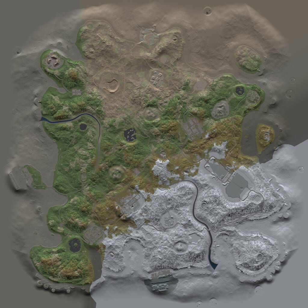 Rust Map: Procedural Map, Size: 3500, Seed: 7354, 14 Monuments