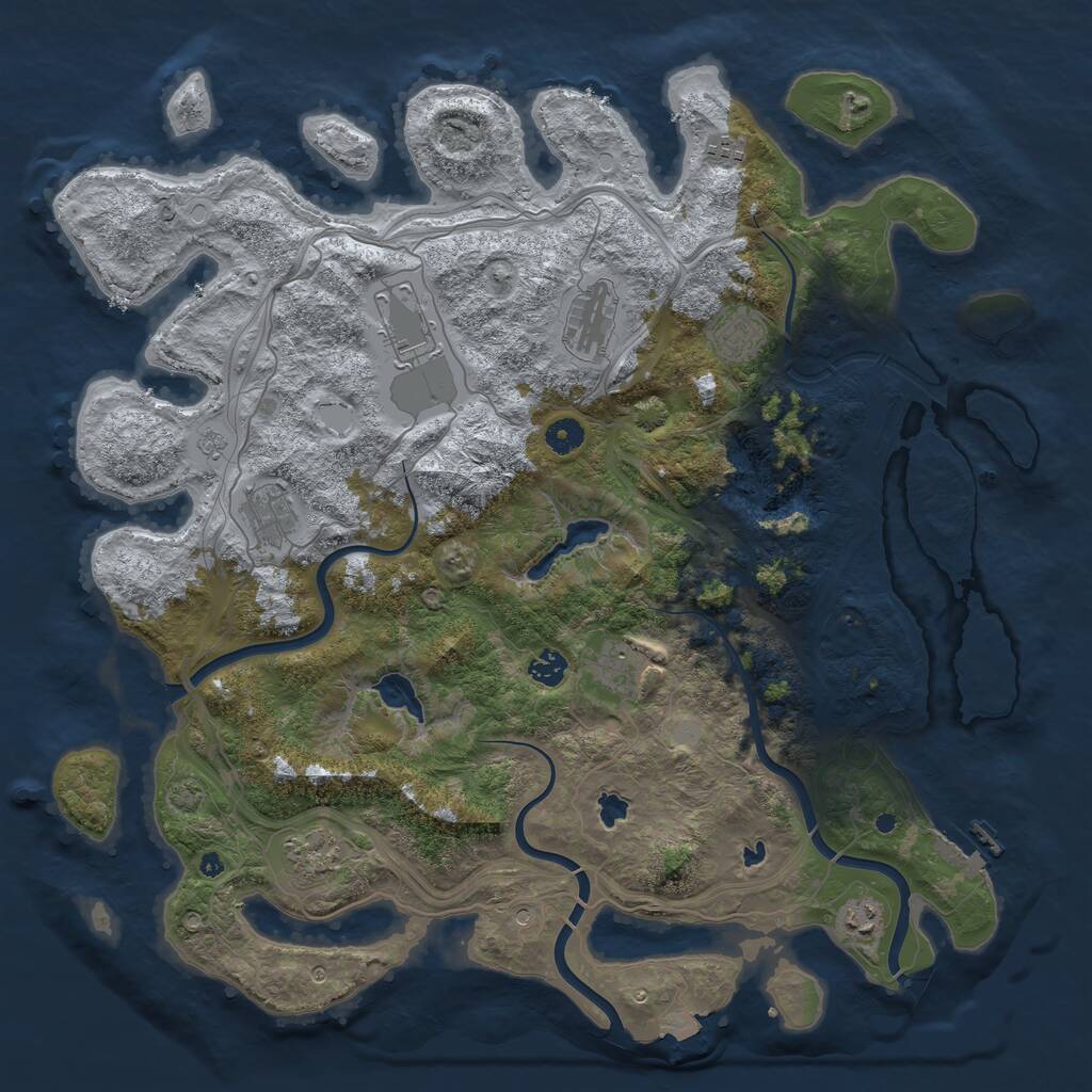 Rust Map: Procedural Map, Size: 4500, Seed: 112263, 14 Monuments