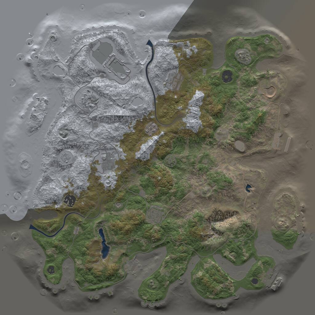 Rust Map: Procedural Map, Size: 4000, Seed: 504320263, 14 Monuments