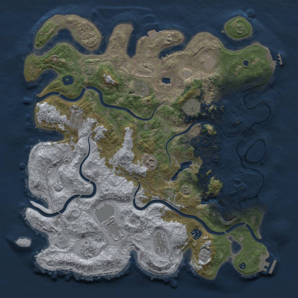Rust Map: Procedural Map, Size: 4253, Seed: 1011419866, 16 Monuments