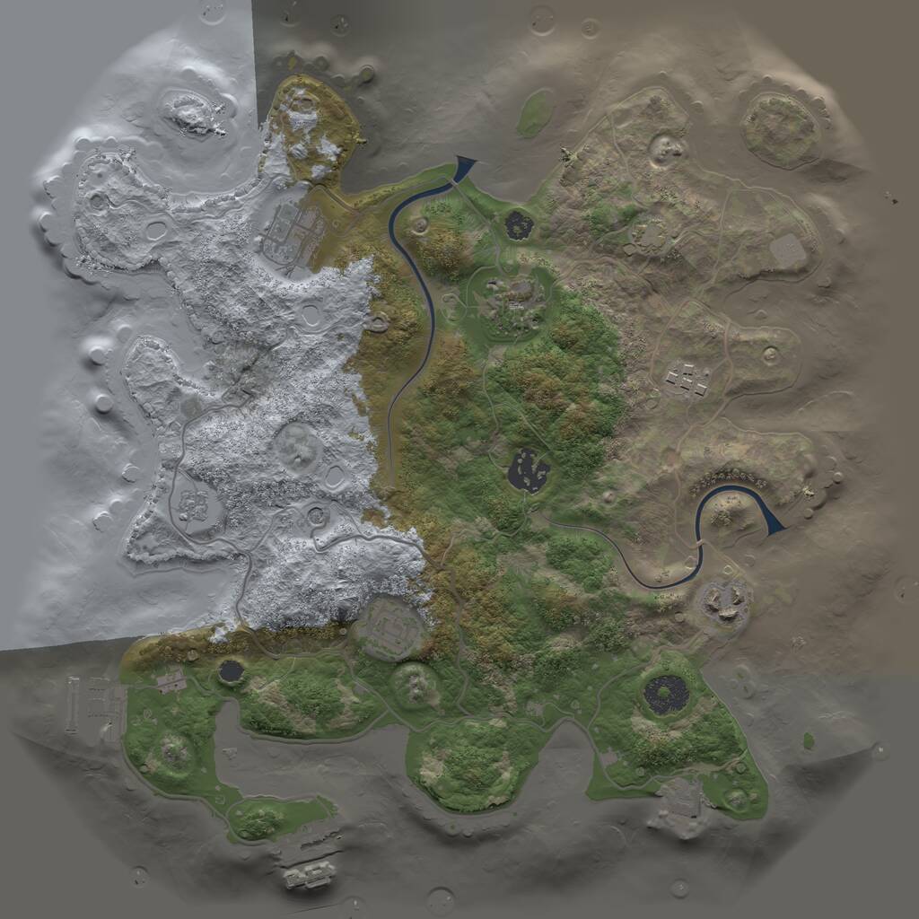 Rust Map: Procedural Map, Size: 3300, Seed: 1872913684, 12 Monuments