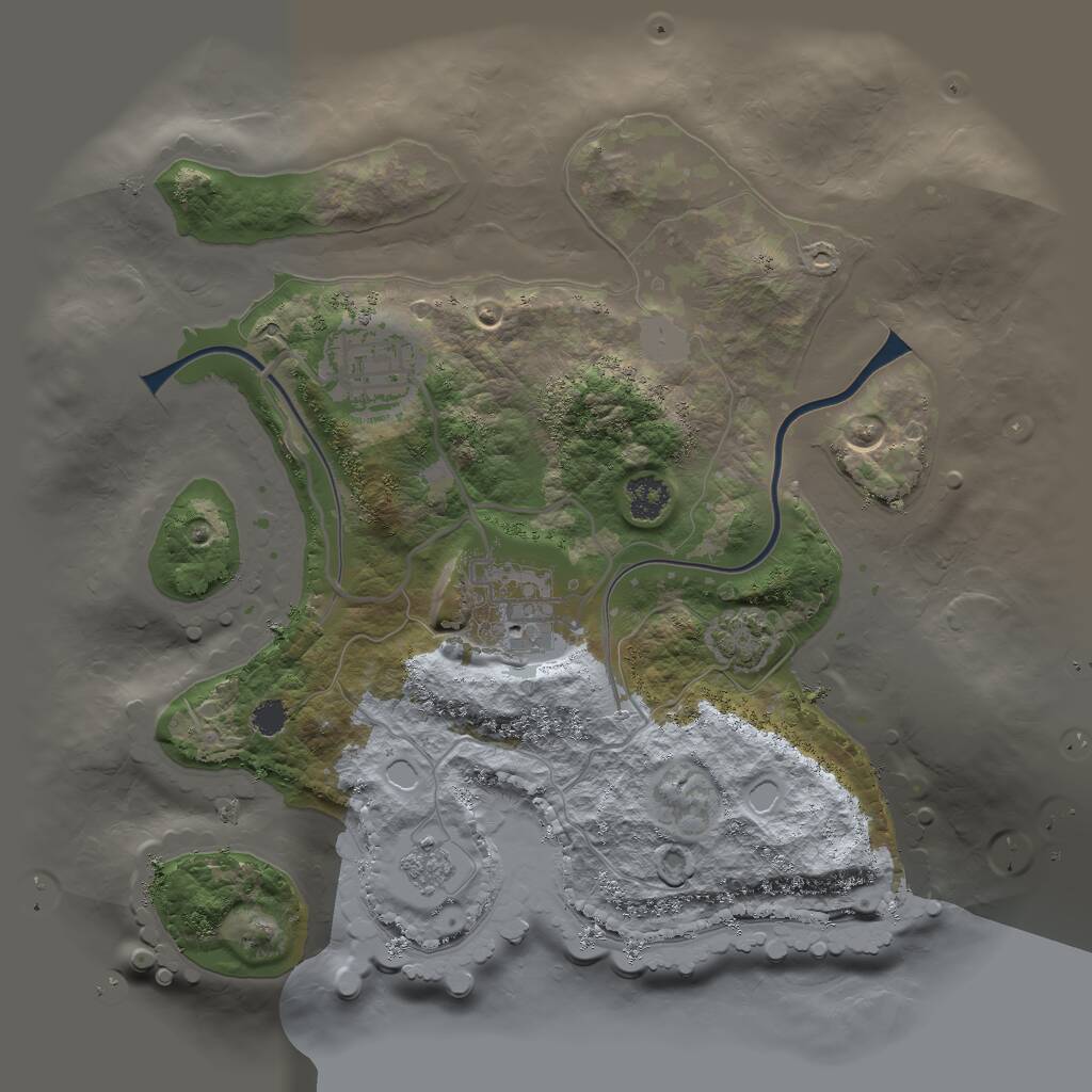 Rust Map: Procedural Map, Size: 2500, Seed: 60621, 5 Monuments