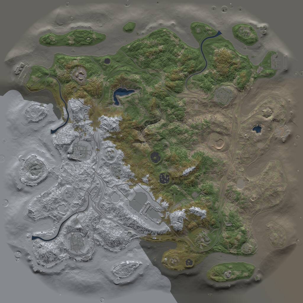 Rust Map: Procedural Map, Size: 4250, Seed: 1165730130, 15 Monuments