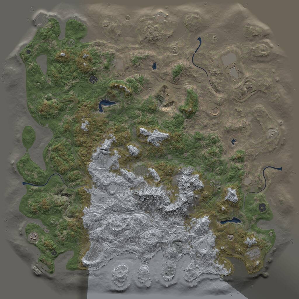 Rust Map: Procedural Map, Size: 5555, Seed: 1000500800, 17 Monuments