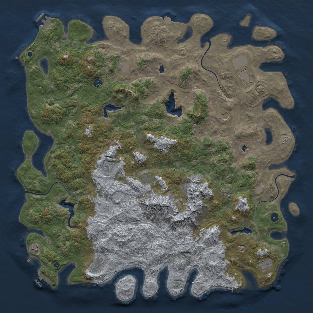 Rust Map: Procedural Map, Size: 5555, Seed: 1000500800, 17 Monuments
