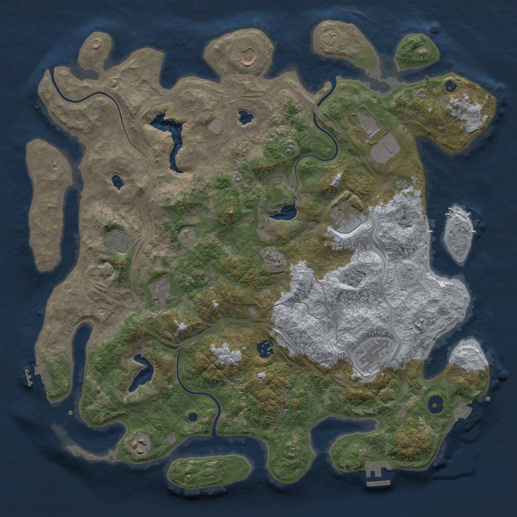 Rust Map: Procedural Map, Size: 4500, Seed: 508505197, 15 Monuments