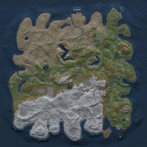 Thumbnail Rust Map: Procedural Map, Size: 4200, Seed: 1777777, 15 Monuments