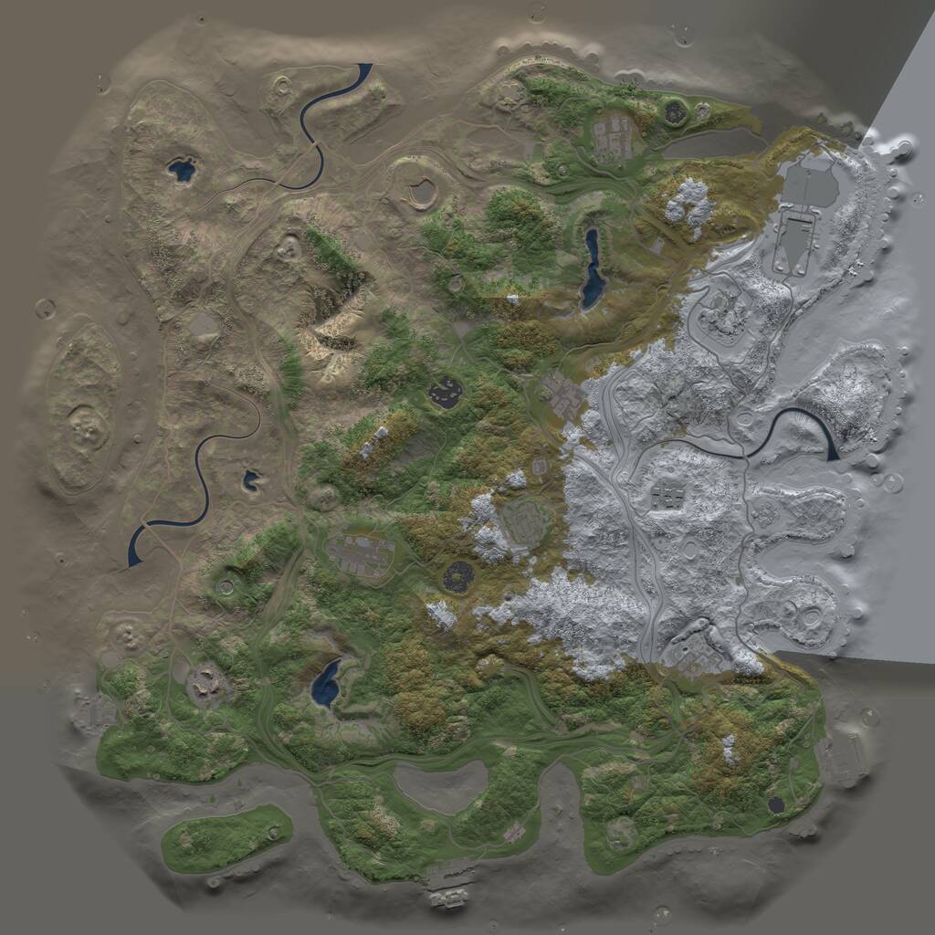 Rust Map: Procedural Map, Size: 4500, Seed: 10791212, 17 Monuments