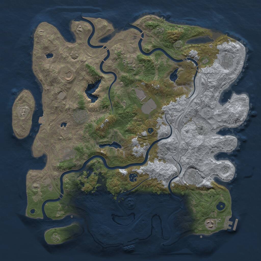 Rust Map: Procedural Map, Size: 4500, Seed: 10791212, 16 Monuments