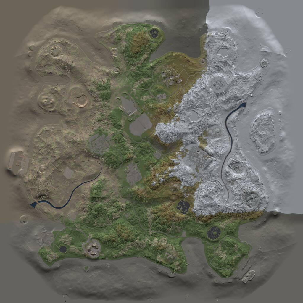 Rust Map: Procedural Map, Size: 3500, Seed: 79083730, 14 Monuments