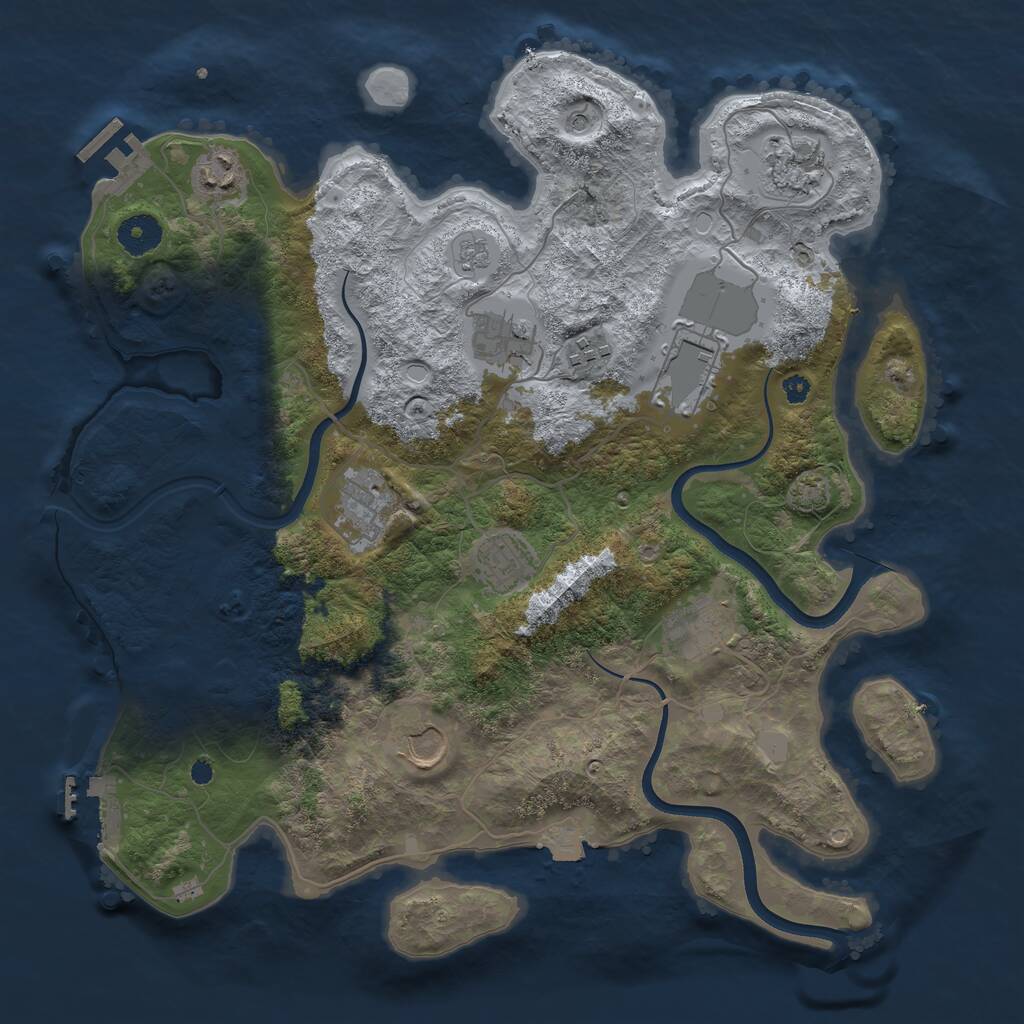 Rust Map: Procedural Map, Size: 3700, Seed: 1393137432, 15 Monuments