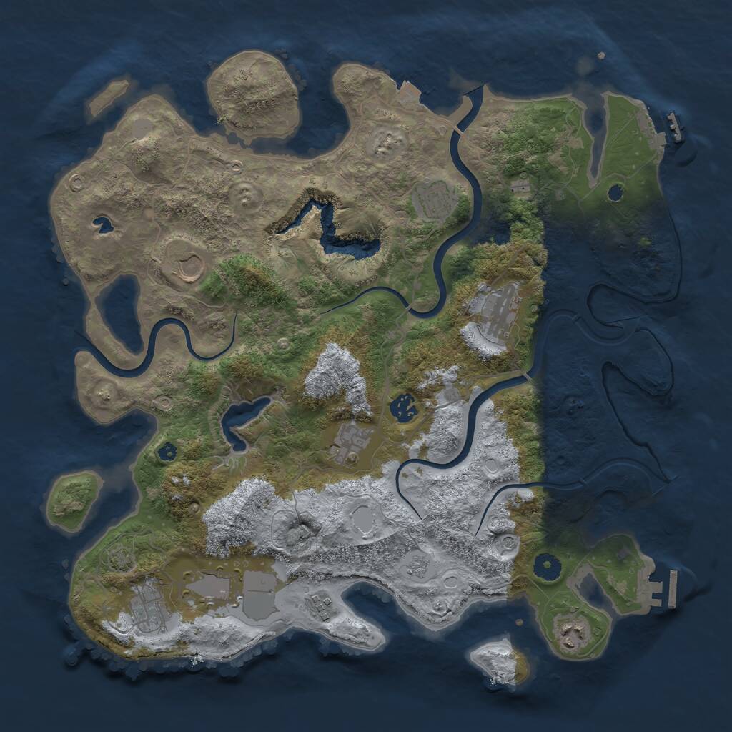 Rust Map: Procedural Map, Size: 4000, Seed: 12686031, 15 Monuments
