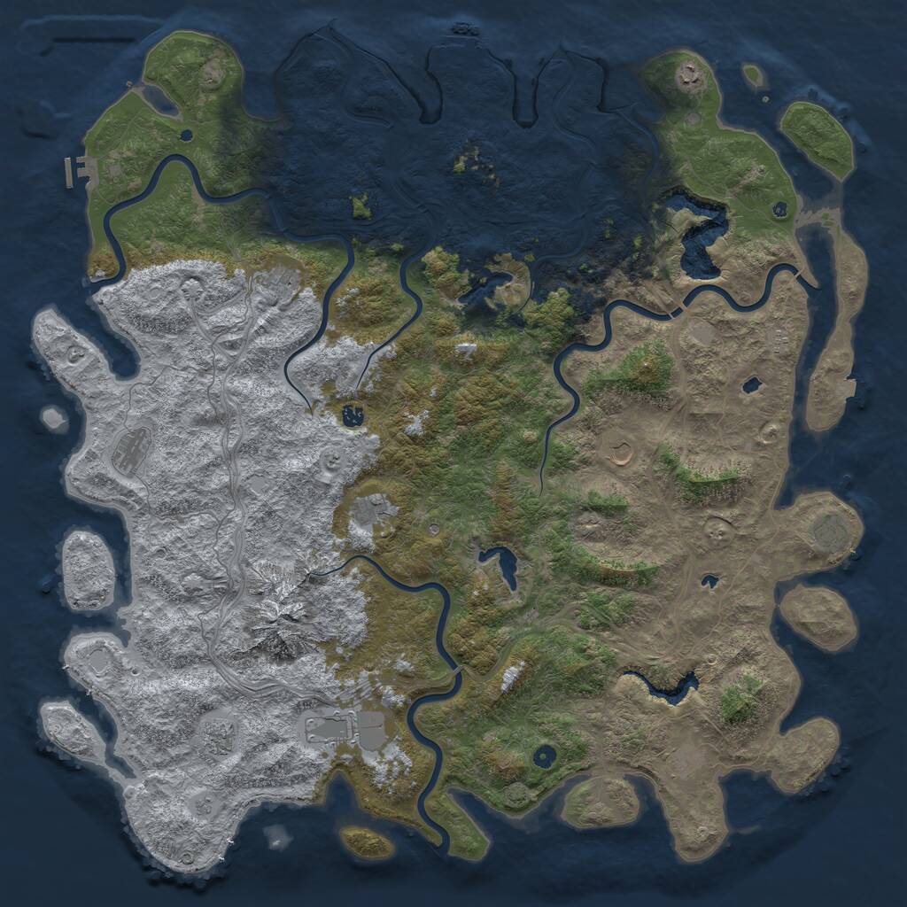 Rust Map: Procedural Map, Size: 6000, Seed: 1614944338, 17 Monuments
