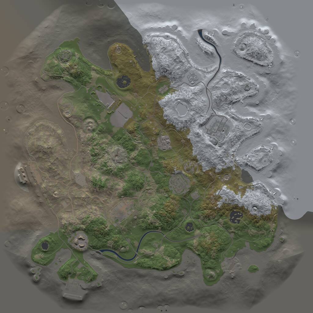 Rust Map: Procedural Map, Size: 3500, Seed: 1443033349, 13 Monuments