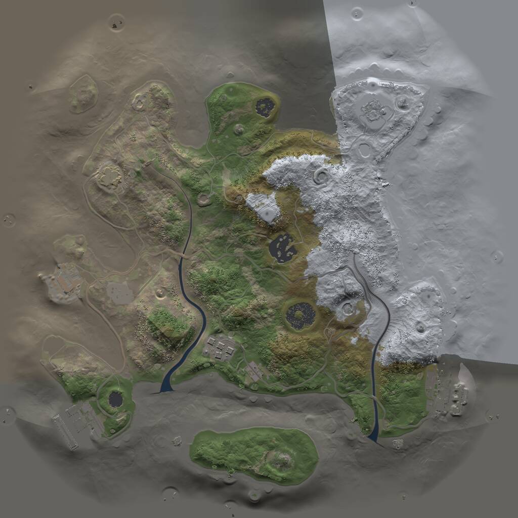 Rust Map: Procedural Map, Size: 2800, Seed: 241003, 8 Monuments