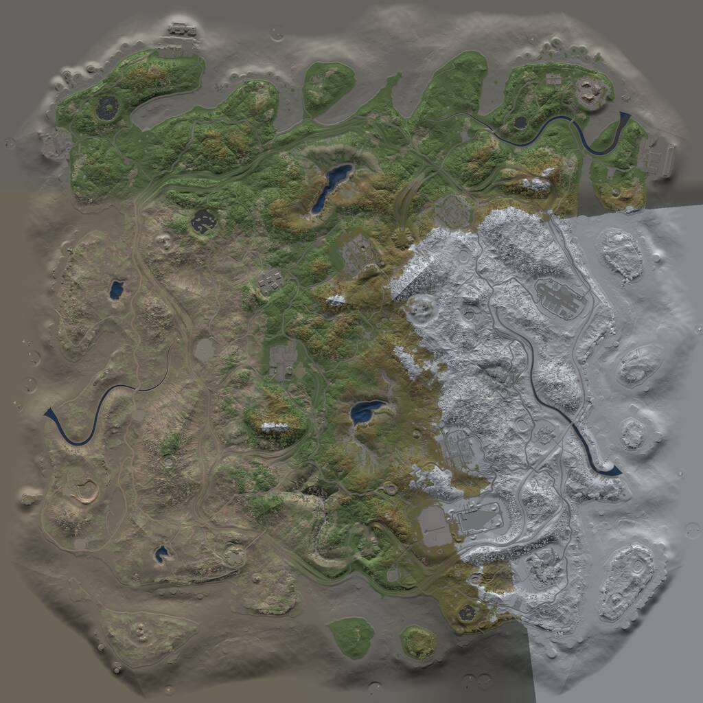 Rust Map: Procedural Map, Size: 4500, Seed: 1056498387, 17 Monuments