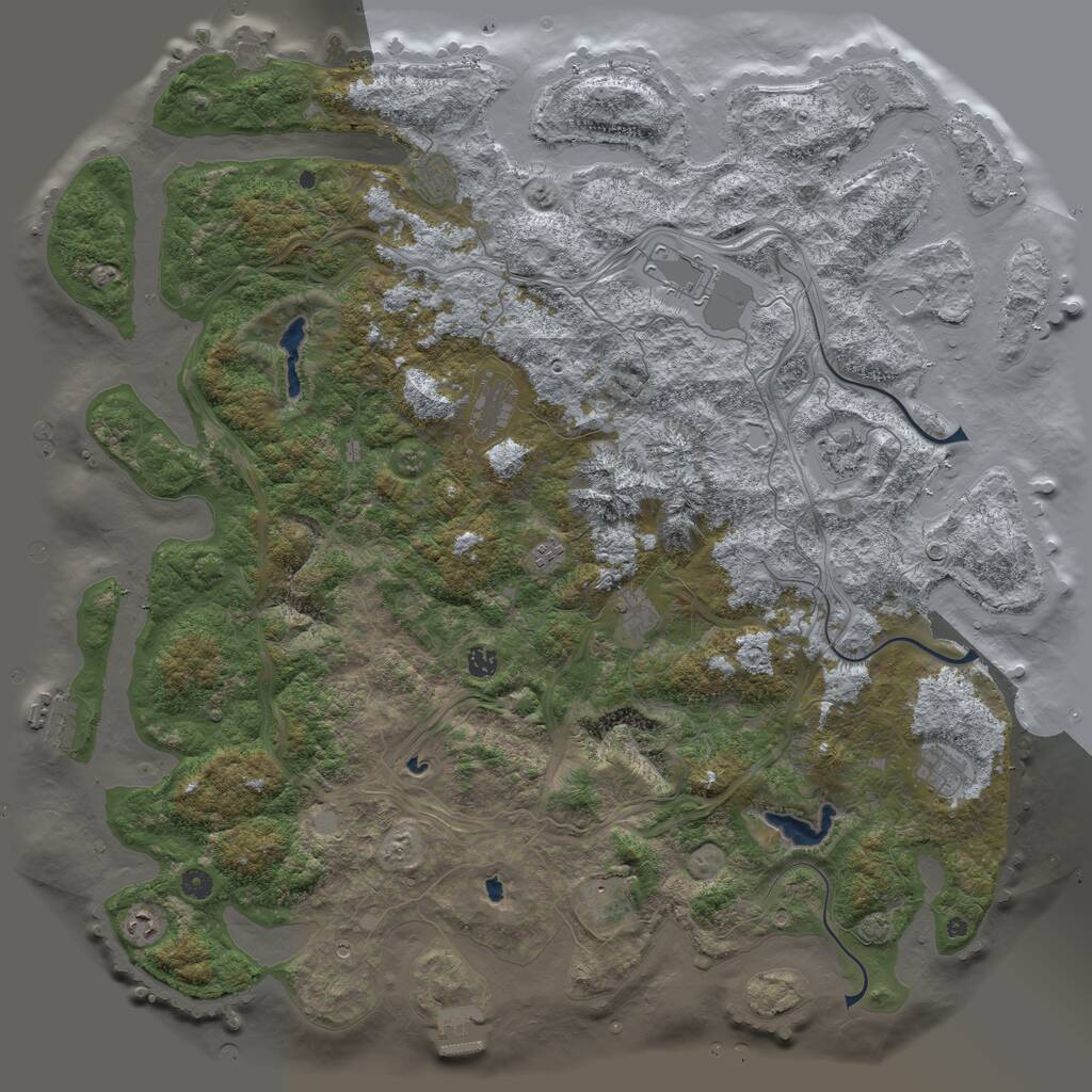 Rust Map: Procedural Map, Size: 5250, Seed: 333, 16 Monuments