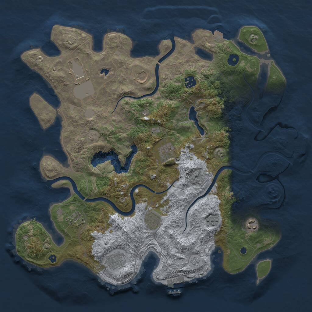 Rust Map: Procedural Map, Size: 4000, Seed: 684262076, 15 Monuments