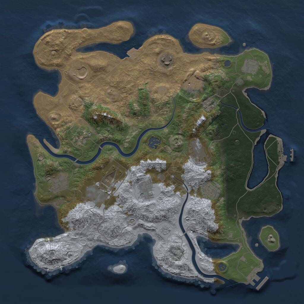 Rust Map: Procedural Map, Size: 3750, Seed: 20241003, 19 Monuments