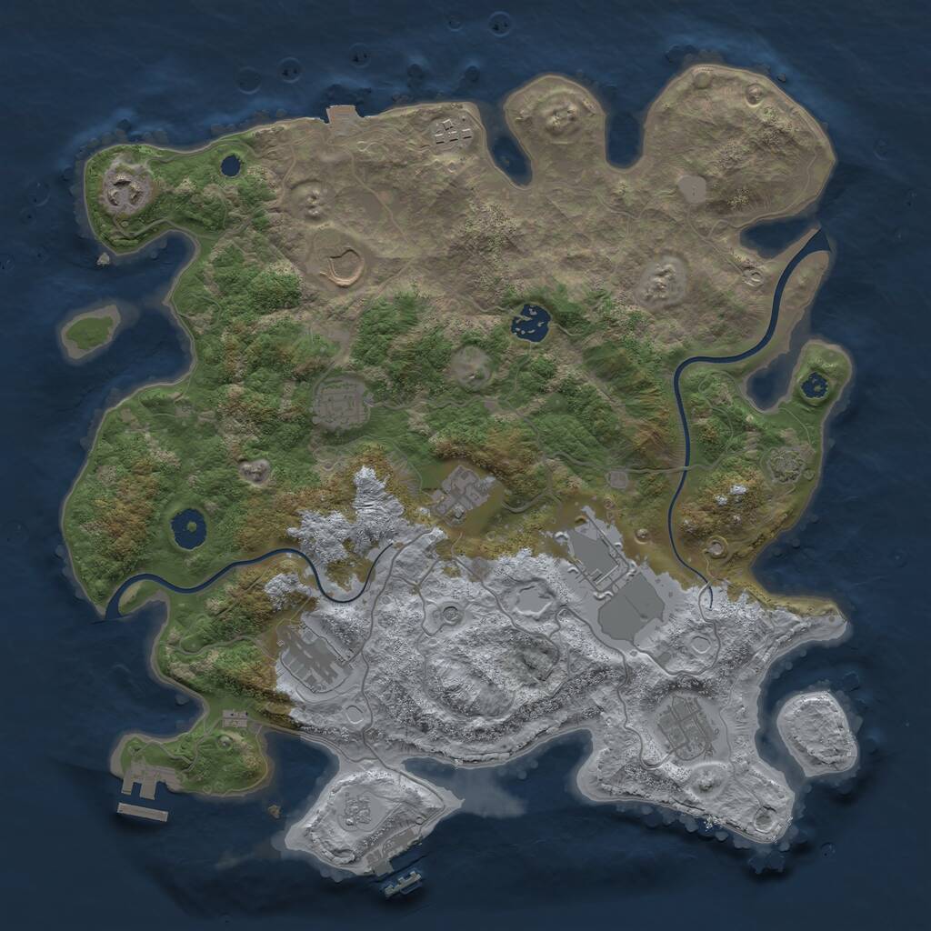 Rust Map: Procedural Map, Size: 3750, Seed: 1558941704, 15 Monuments