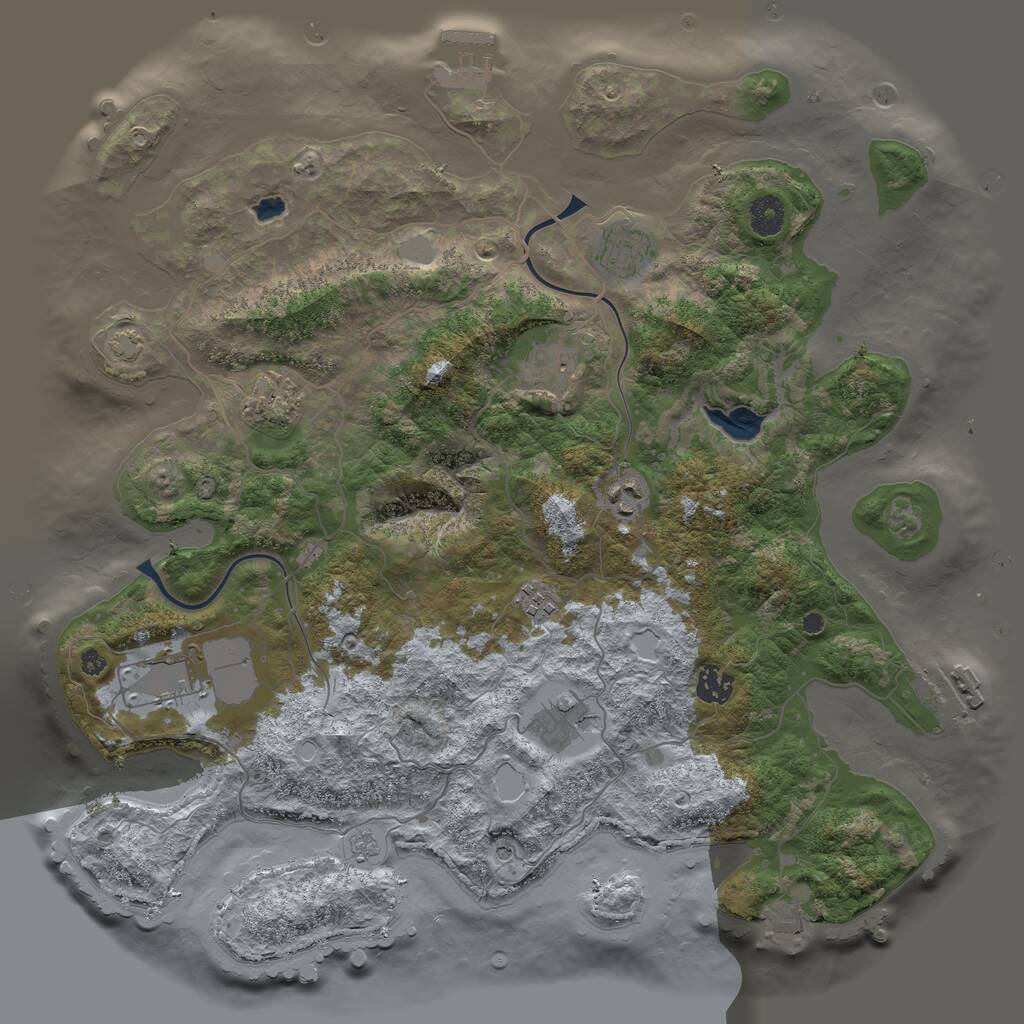 Rust Map: Procedural Map, Size: 4000, Seed: 617233619, 14 Monuments