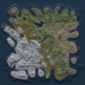 Thumbnail Rust Map: Procedural Map, Size: 4000, Seed: 935502791, 14 Monuments