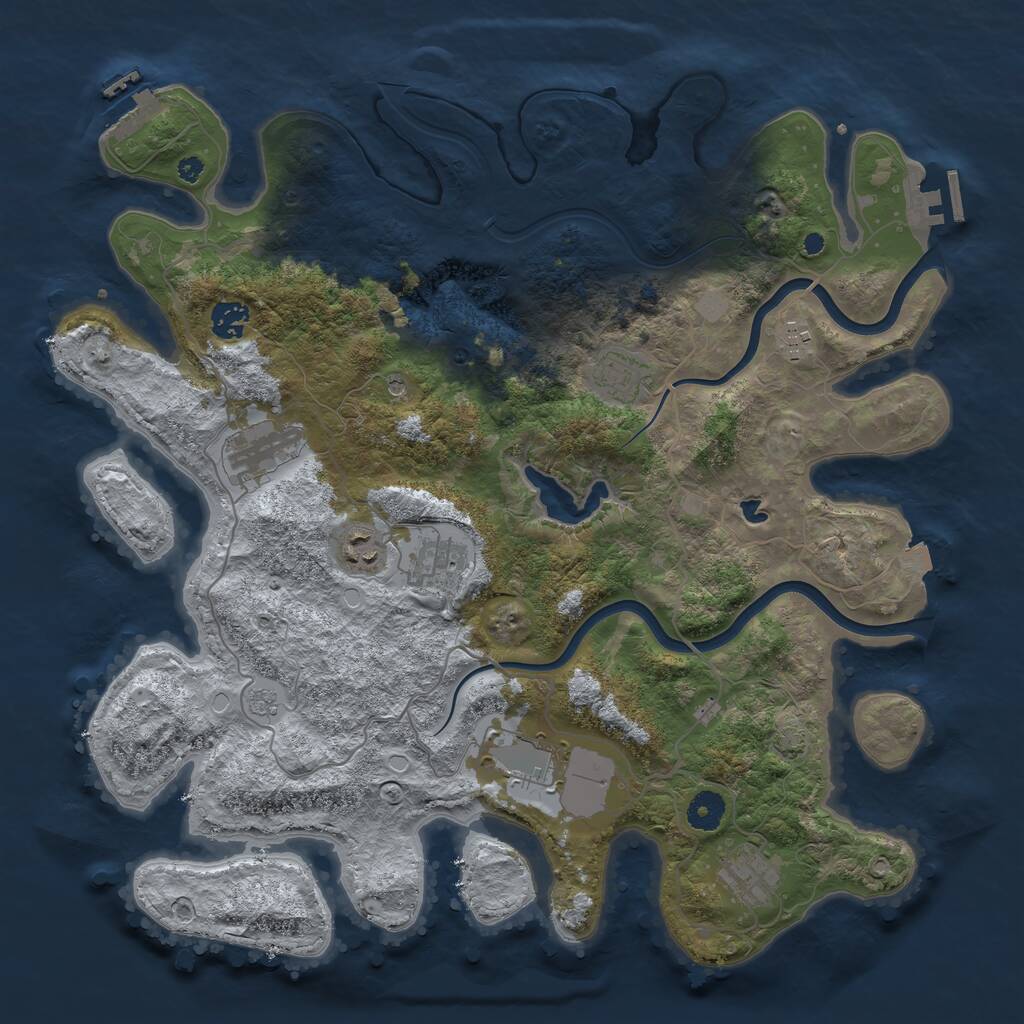 Rust Map: Procedural Map, Size: 4000, Seed: 935502791, 14 Monuments