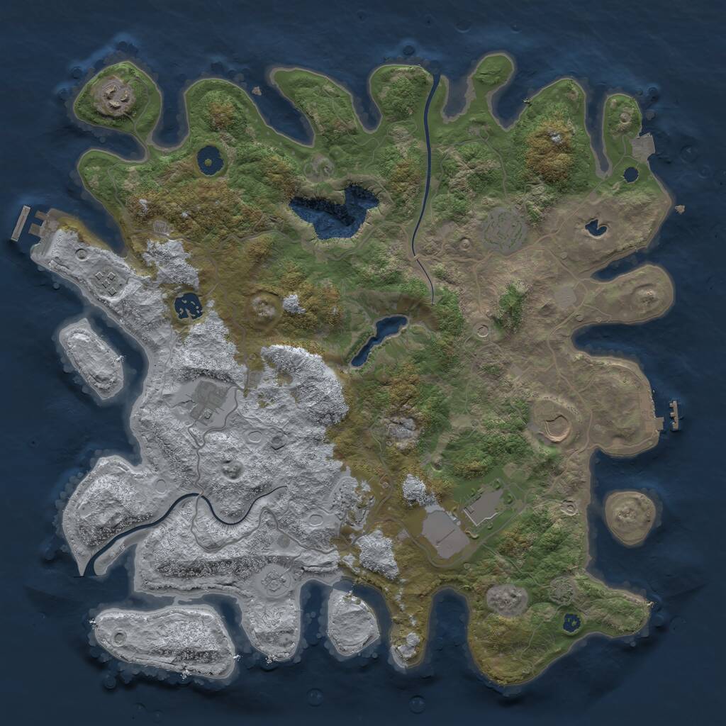 Rust Map: Procedural Map, Size: 4000, Seed: 935502791, 14 Monuments