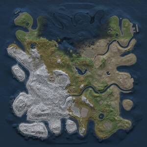 Thumbnail Rust Map: Procedural Map, Size: 4000, Seed: 935502791, 14 Monuments